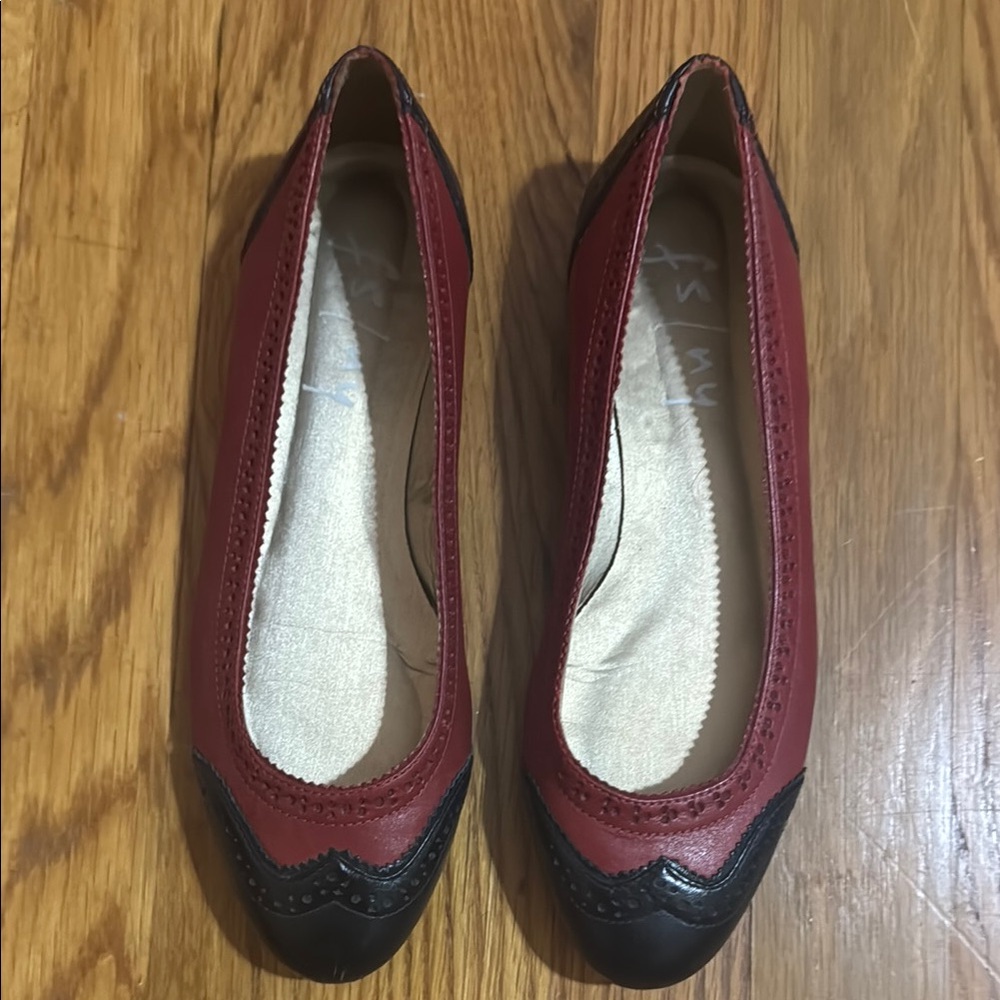 French Sole Red and Black Flats